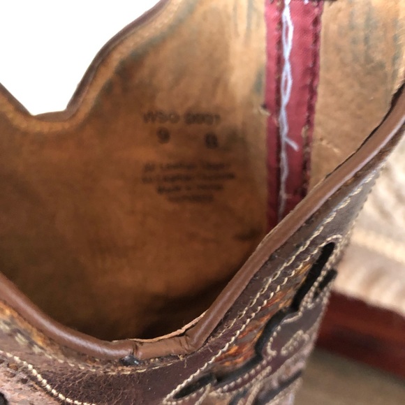 TWISTED X STEPPIN'OUT Chocolate python INLAY COWBOY BOOTS Australian 9B … - Picture 9 of 11